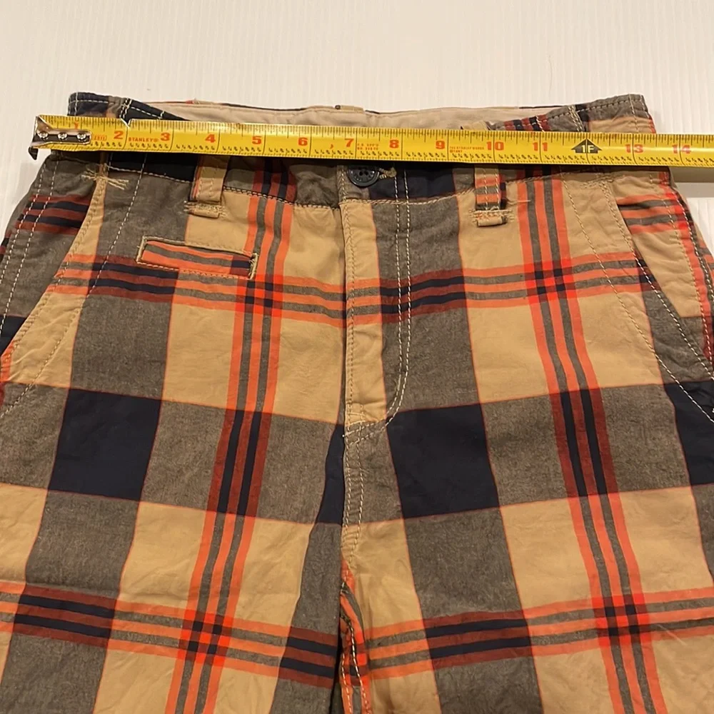 Gap kids blue, tan and orange preppy plaid walking shorts, size 12